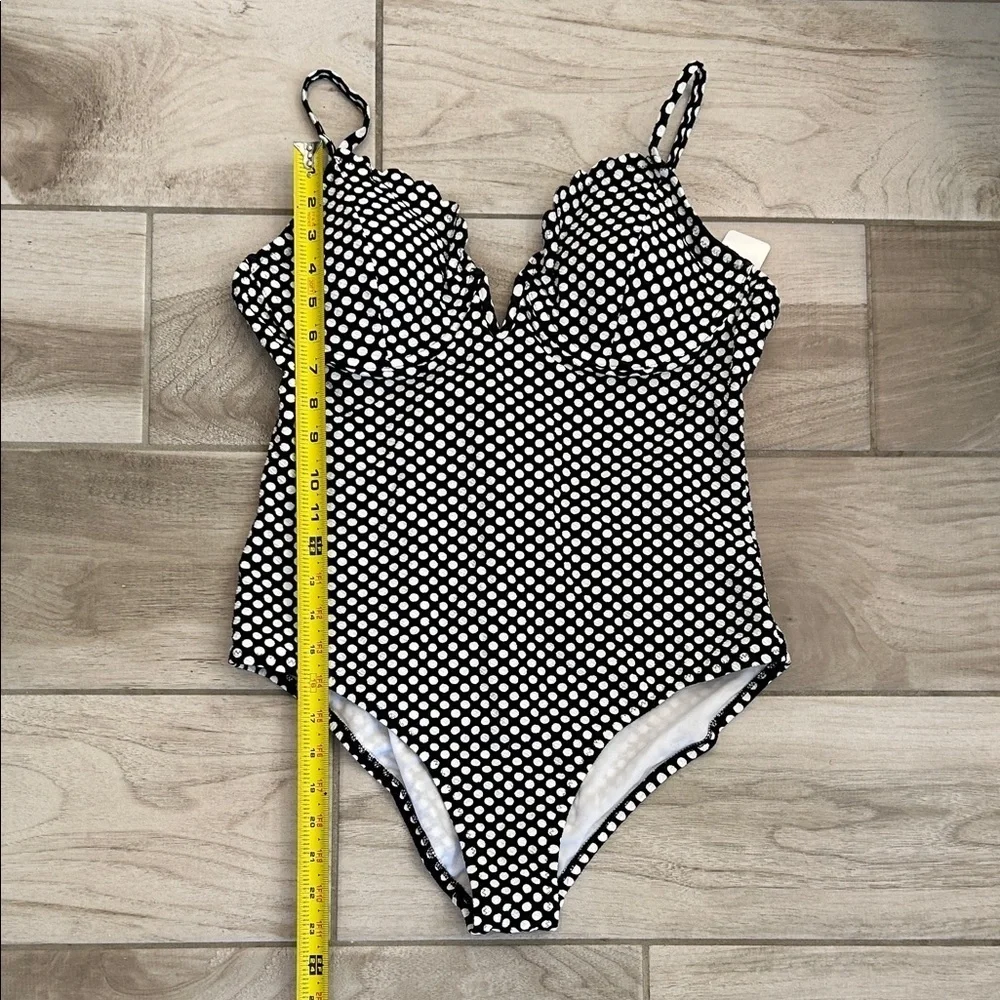 Jessica Simpson Black and White Polka Dot One-Piece Swimsuit